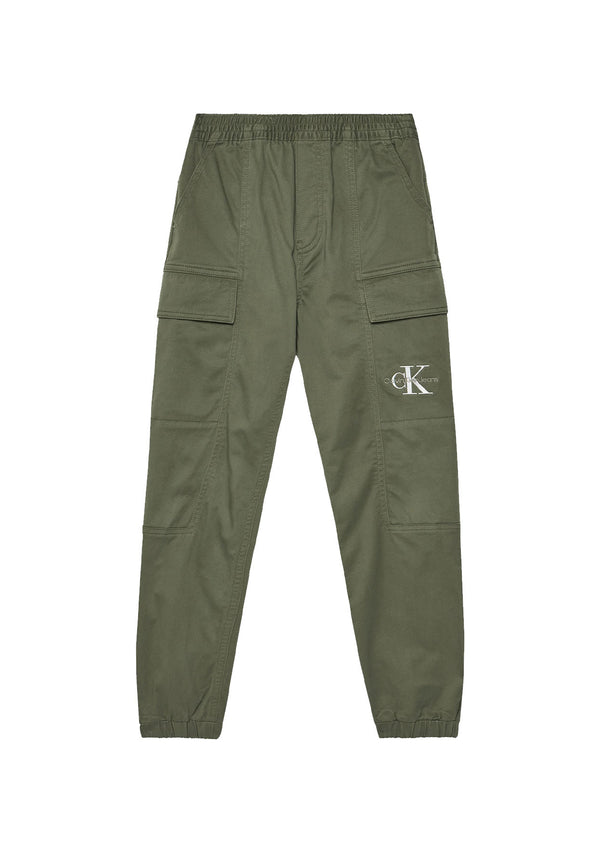 Calvin Klein Jeans pantalone verde bambino in cotone