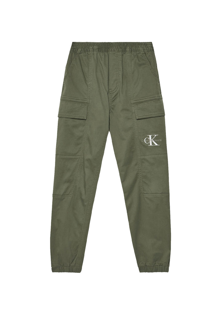 Calvin Klein Jeans pantalone verde bambino in cotone