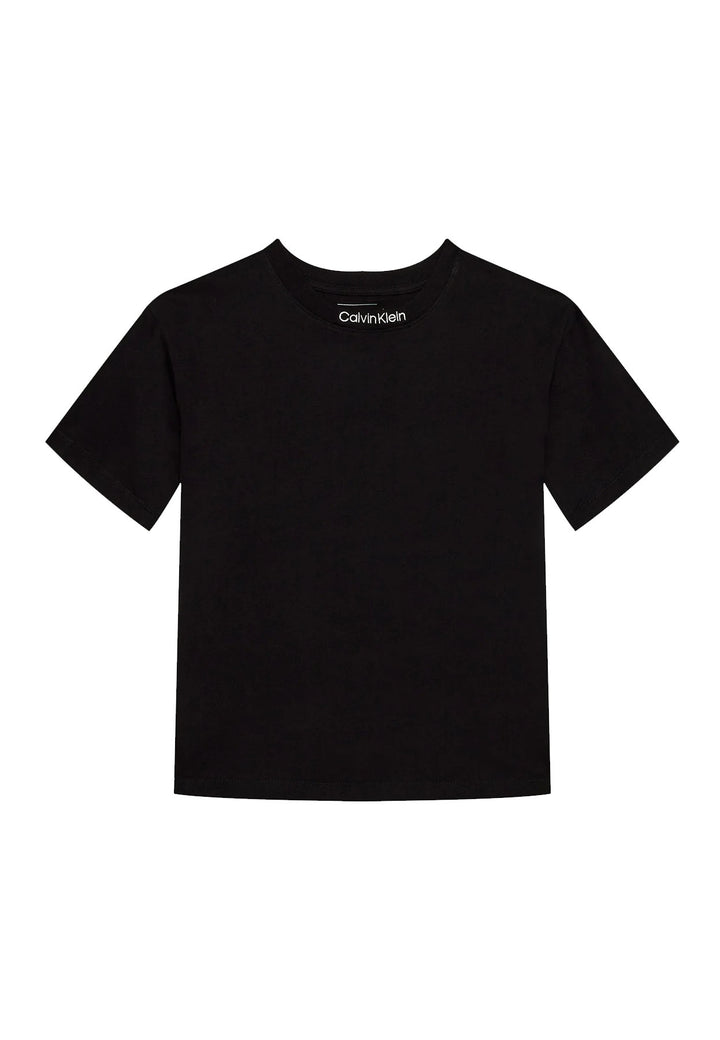 T-shirt bambino Calvin Klein Jeans nera in cotone