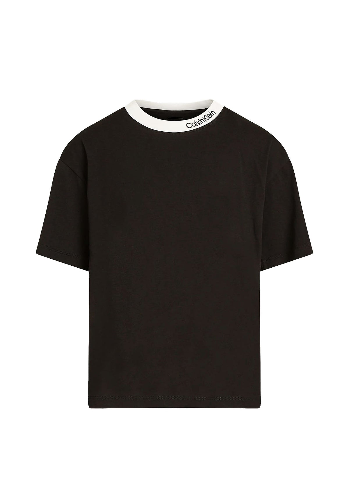 T-shirt bambino Calvin Klein Jeans nera in cotone