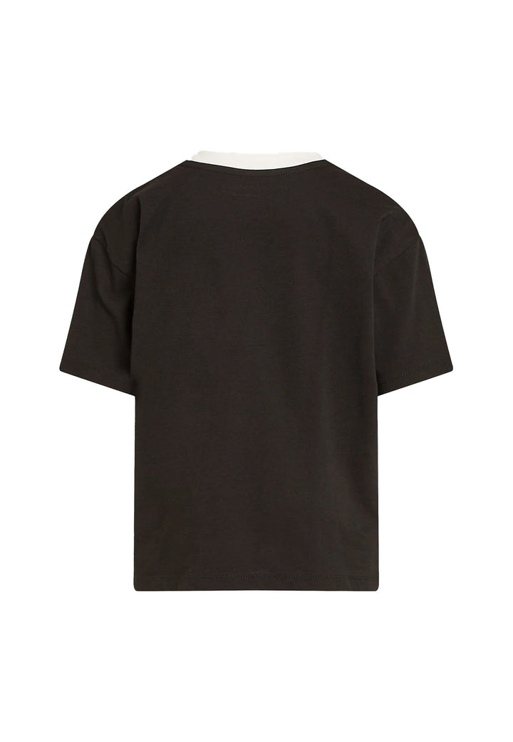 T-shirt bambino Calvin Klein Jeans nera in cotone