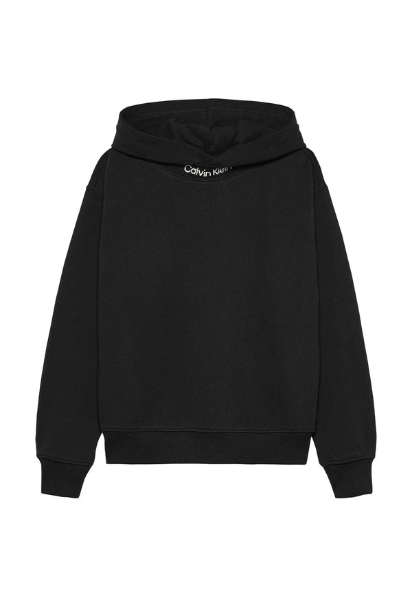 Felpa bambino Calvin Klein Jeans nera in cotone