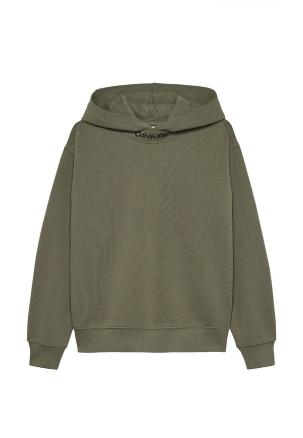 Felpa bambino Calvin Klein Jeans verde in cotone