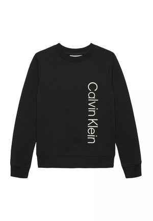 Felpa bambino Calvin Klein Jeans nera in cotone