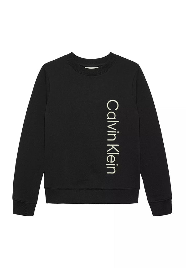 Felpa bambino Calvin Klein Jeans nera in cotone