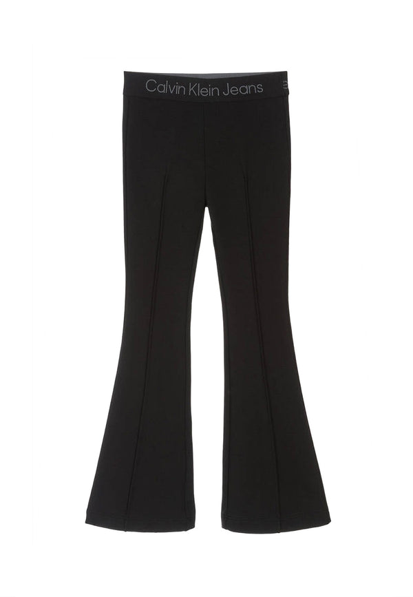 Pantalone bambina Calvin Klein Jeans nero in viscosa