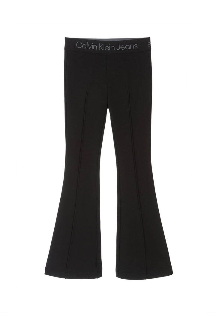 Pantalone bambina Calvin Klein Jeans nero in viscosa