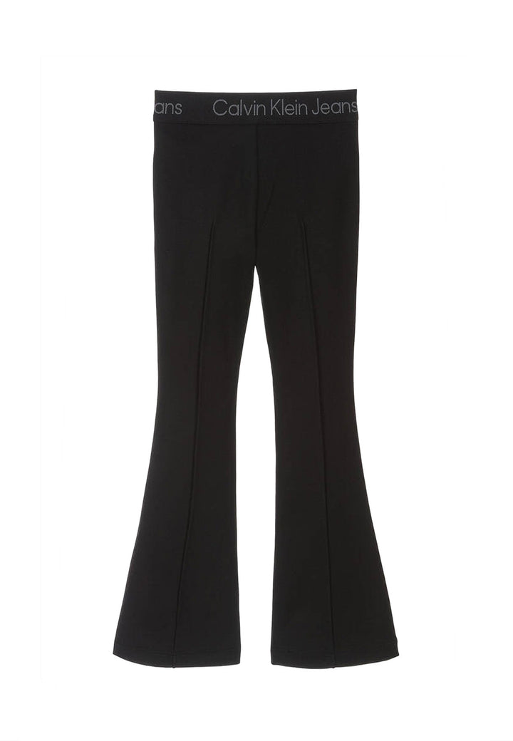 Pantalone bambina Calvin Klein Jeans nero in viscosa