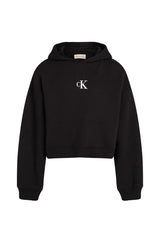 Felpa bambina Calvin Klein Jeans nera in cotone