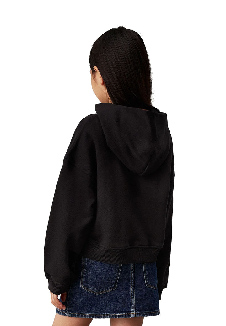 Felpa bambina Calvin Klein Jeans nera in cotone