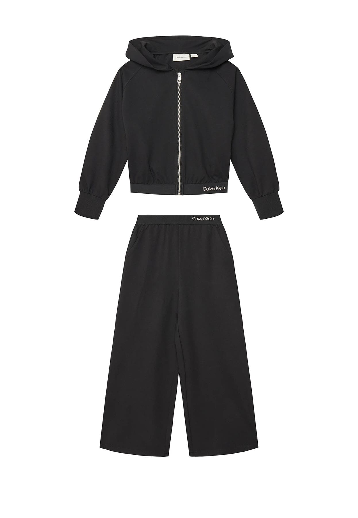 Tuta bambina Calvin Klein Jeans nera in misto viscosa