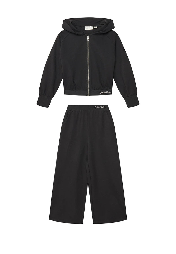 Tuta bambina Calvin Klein Jeans nera in misto viscosa
