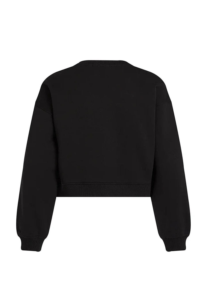 Felpa bambina Calvin Klein Jeans nera in cotone