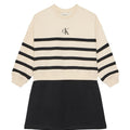 Vestito bambina Calvin Klein Jeans nero/crema in cotone