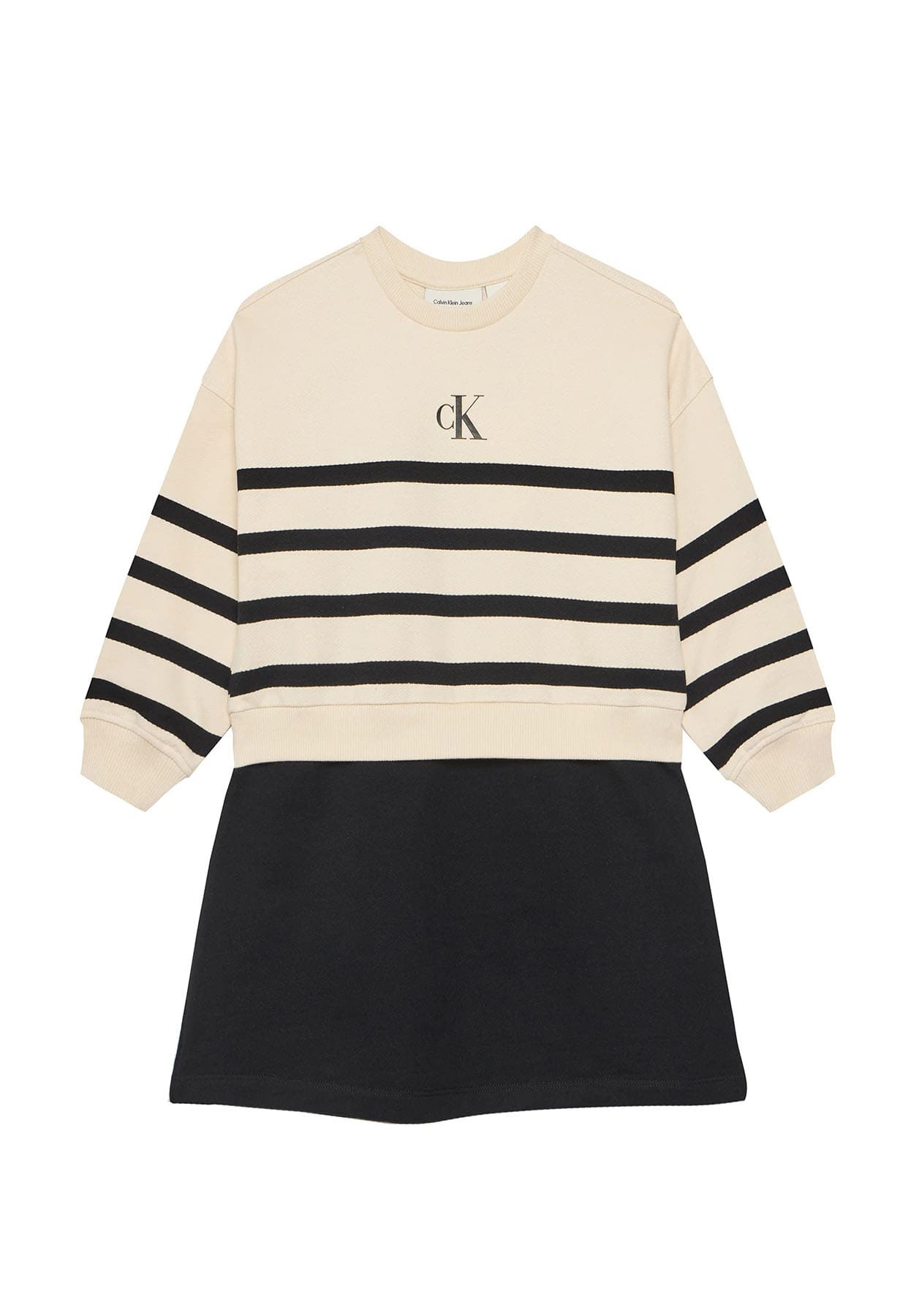 Vestito bambina Calvin Klein Jeans nero/crema in cotone