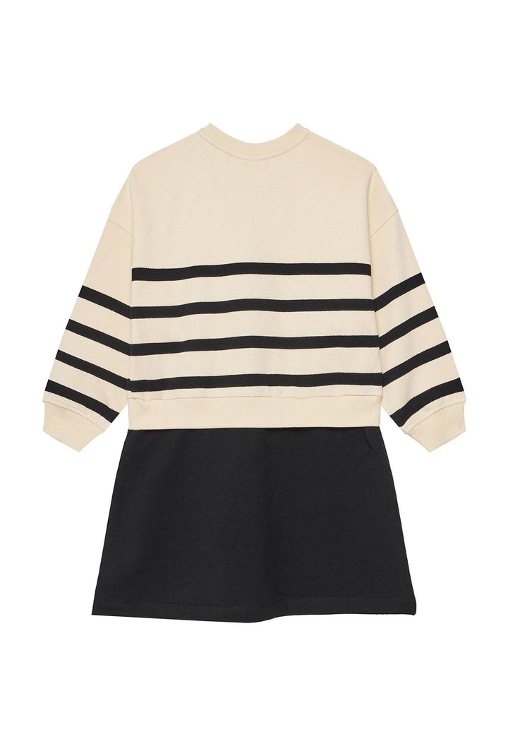 Vestito bambina Calvin Klein Jeans nero/crema in cotone