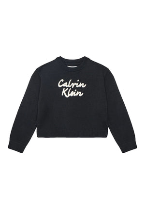 Maglia bambina Calvin Klein Jeans nera in cotone