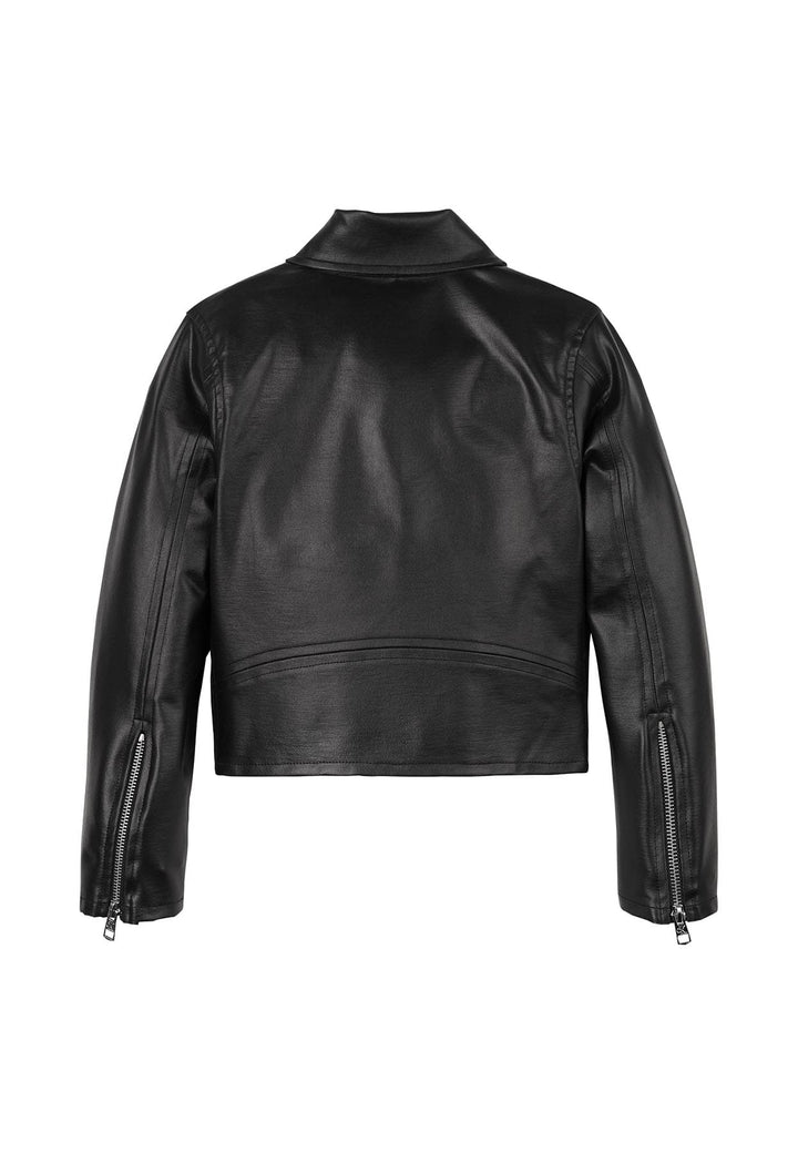 Giubbino bambina Calvin Klein Jeans nero in ecopelle