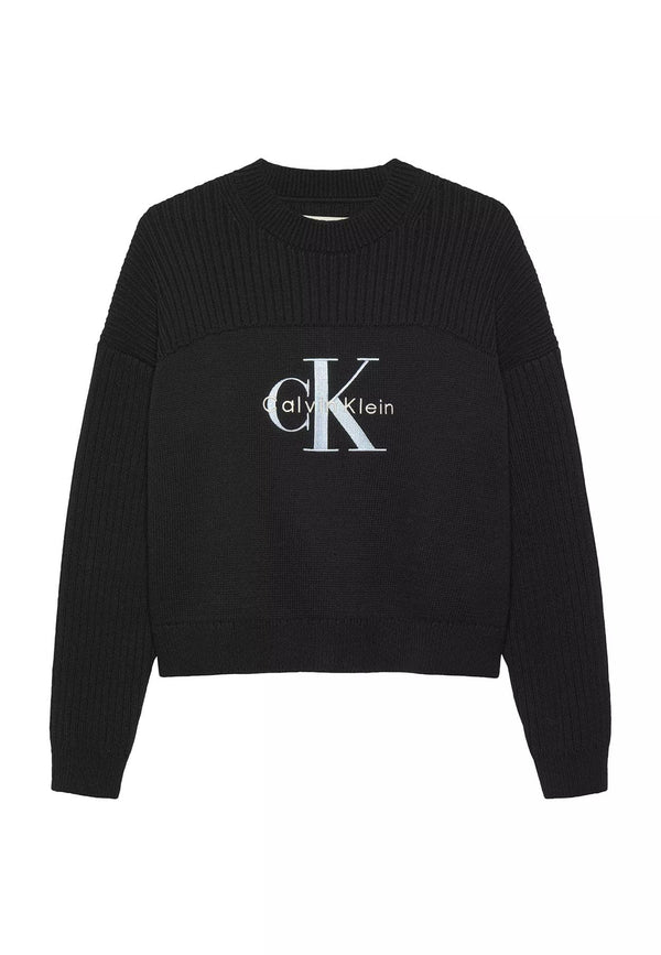 Maglia bambina Calvin Klein Jeans nera in cotone