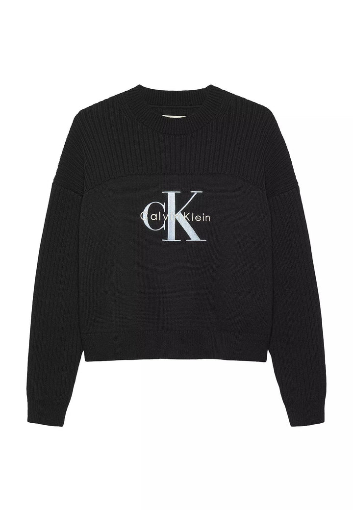 Maglia bambina Calvin Klein Jeans nera in cotone