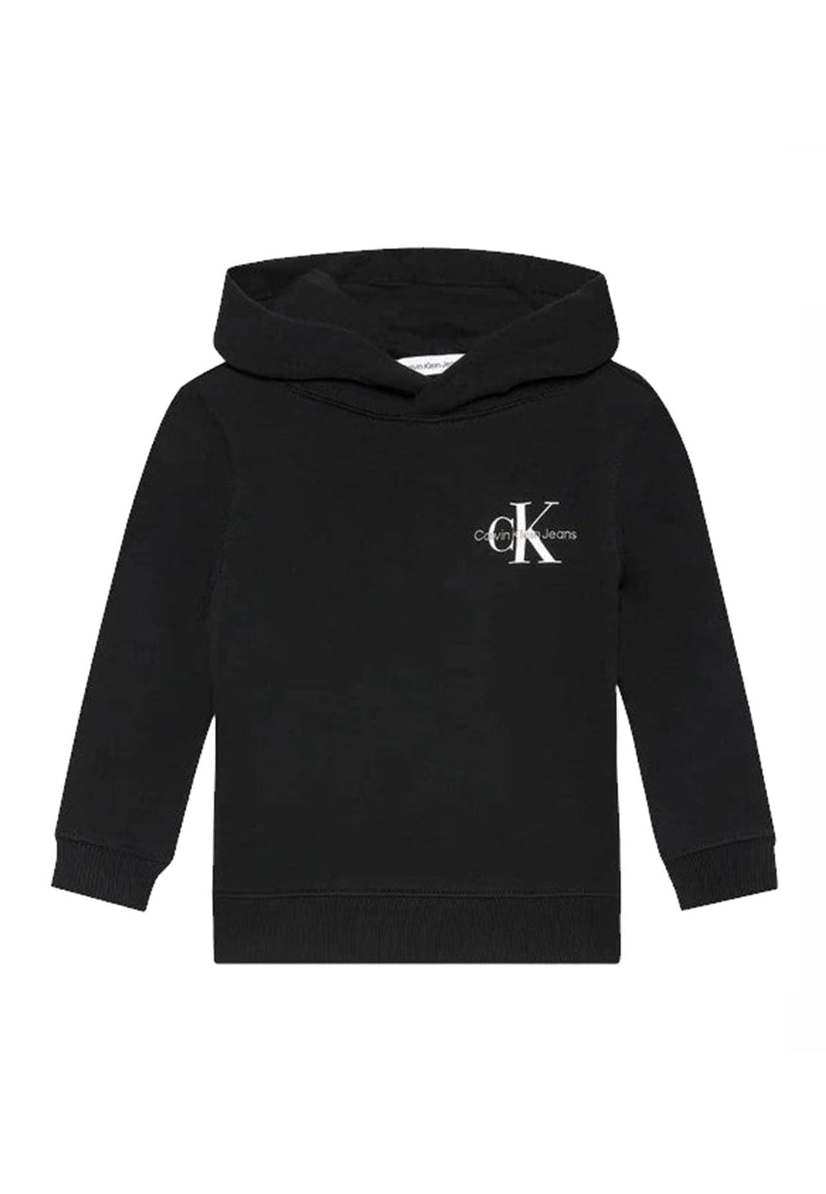 Felpa unisex Calvin Klein Jeans kids nera in cotone