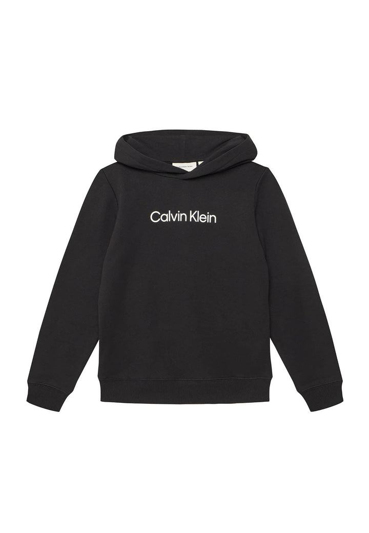 Felpa unisex Calvin Klein Jeans kids nera in cotone