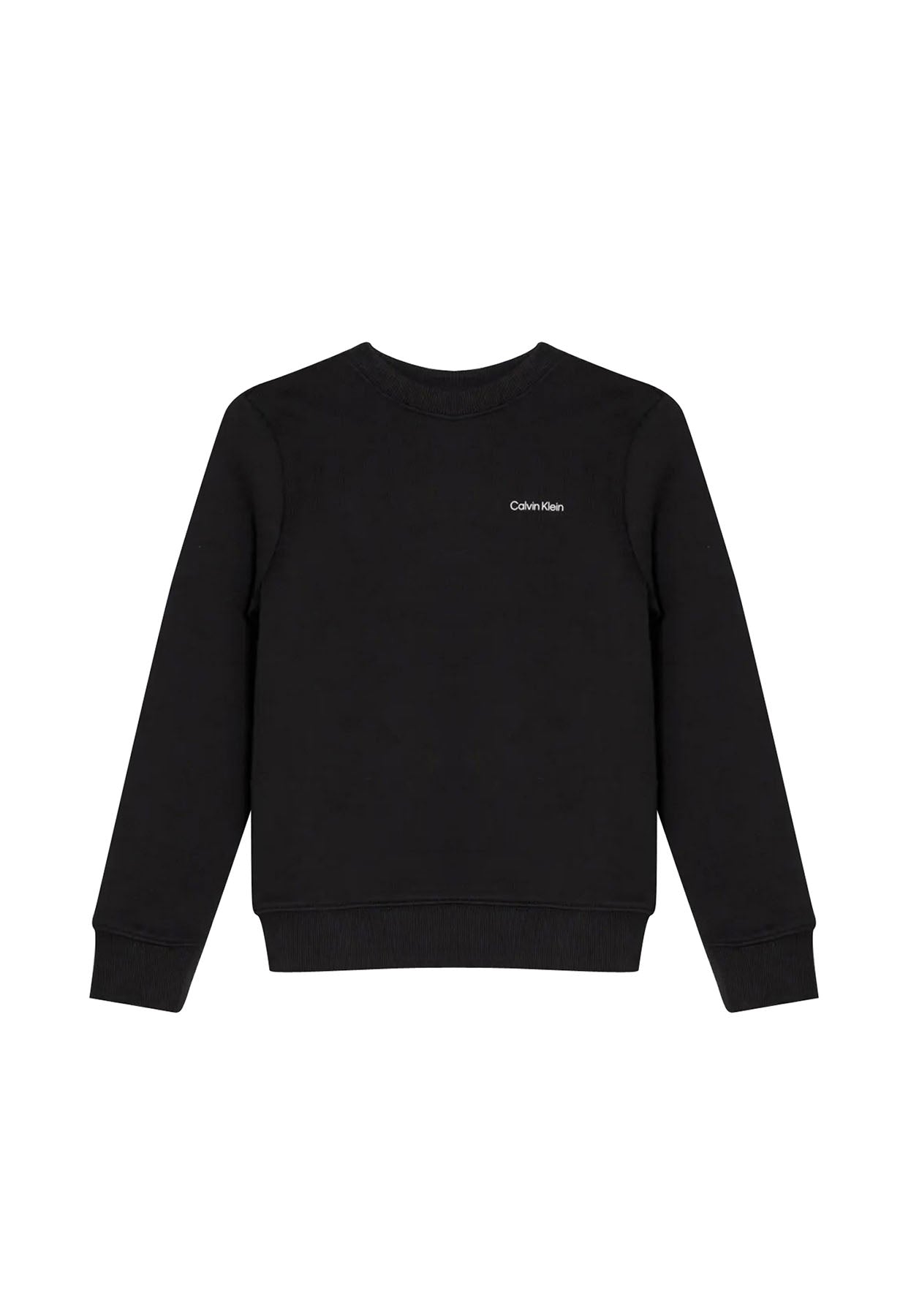 Felpa bambino Calvin Klein Jeans nera in cotone