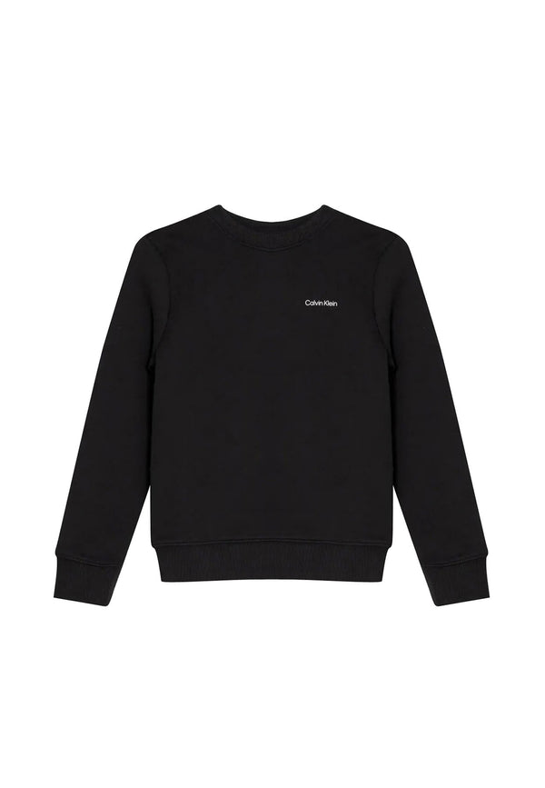 Felpa bambino Calvin Klein Jeans nera in cotone