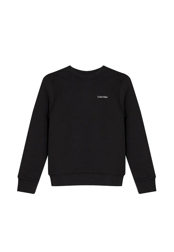 Felpa bambino Calvin Klein Jeans nera in cotone
