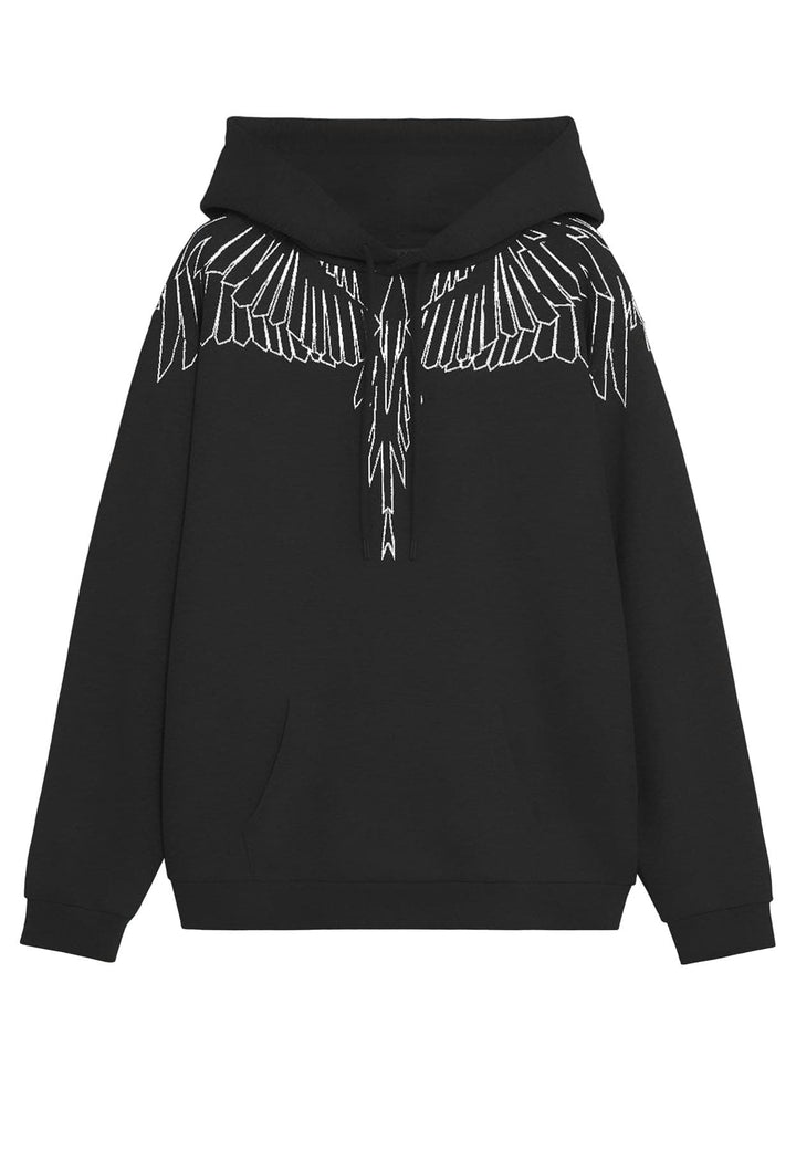 Felpa cappuccio unisex nera County of Milan in cotone