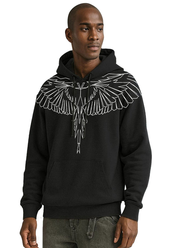 Felpa cappuccio unisex nera County of Milan in cotone