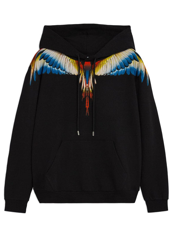 Felpa cappuccio unisex nera Marcelo Burlon County of Milan in cotone