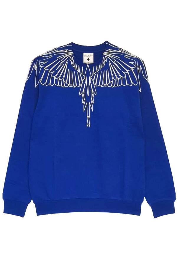 Felpa unisex blu elettrico Marcelo Burlon County of Milan in cotone