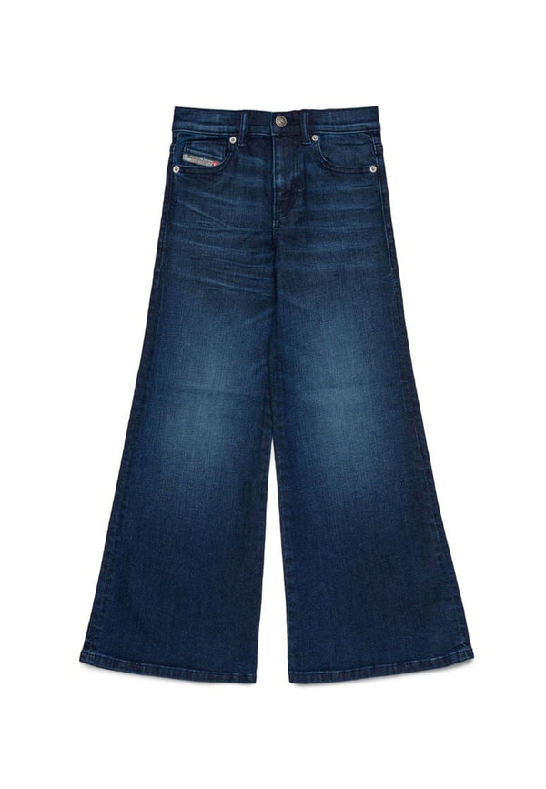 Jeans flare bambina Diesel blu in denim