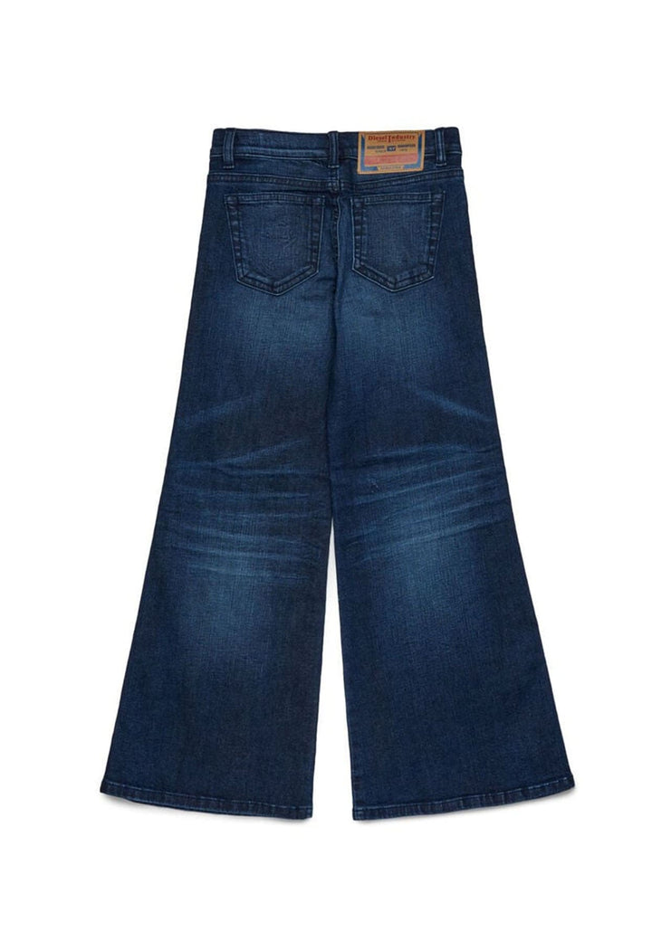 Jeans flare bambina Diesel blu in denim