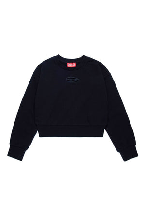 Felpa bambina Diesel nera in cotone | ViaMonte Shop