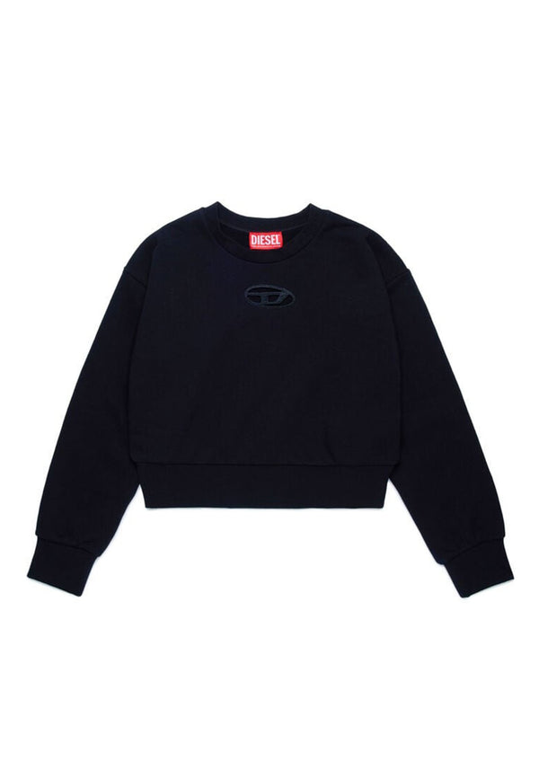Felpa bambina Diesel nera in cotone