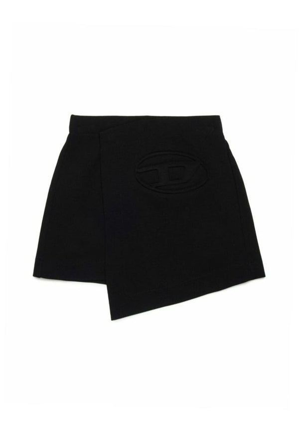 Gonna bambina Diesel nera in misto viscosa