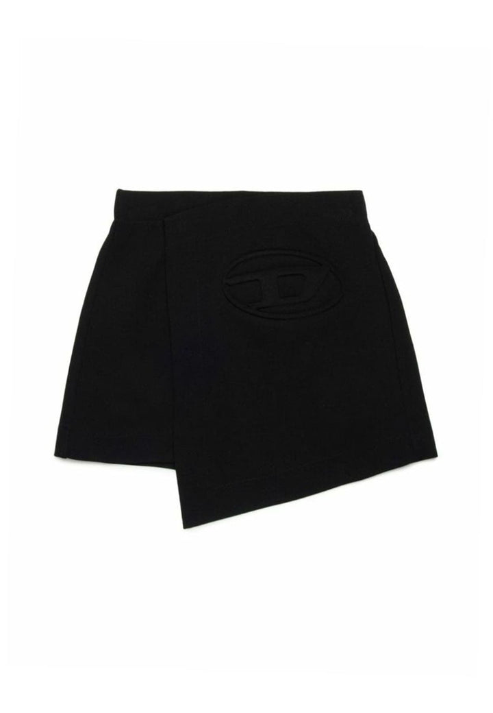 Gonna bambina Diesel nera in misto viscosa