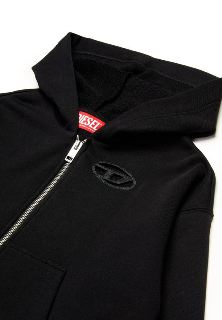 Felpa bambina Diesel nera in cotone