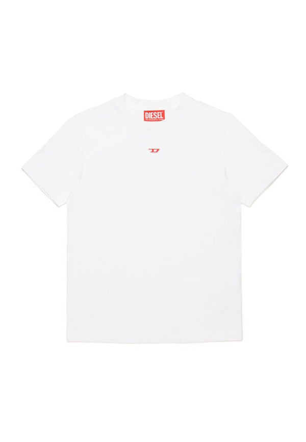 T-shirt bambino Diesel bianca in cotone