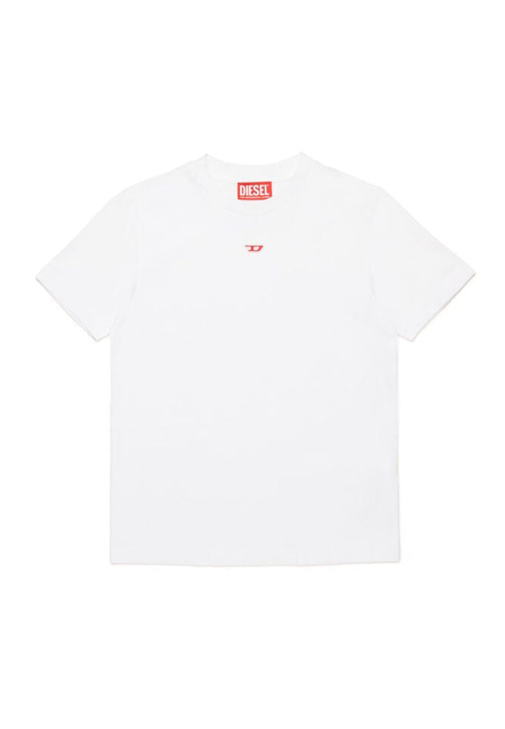 T-shirt bambino Diesel bianca in cotone