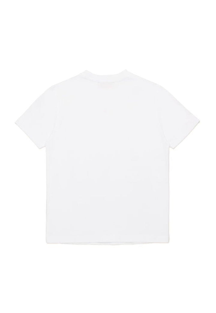 T-shirt bambino Diesel bianca in cotone