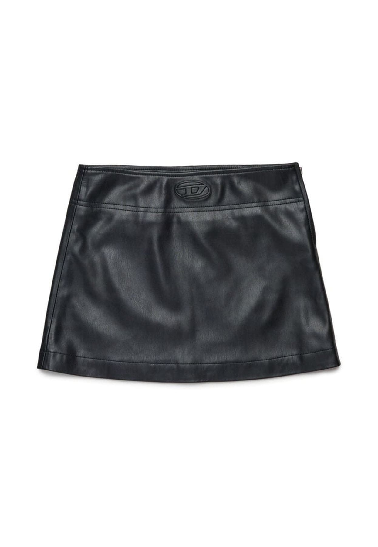 Gonna corta bambina Diesel Kid nera in tessuto spalmato
