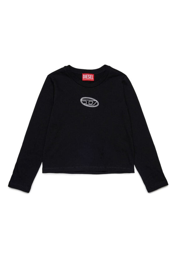 T-shirt bambina Diesel kid nera in cotone