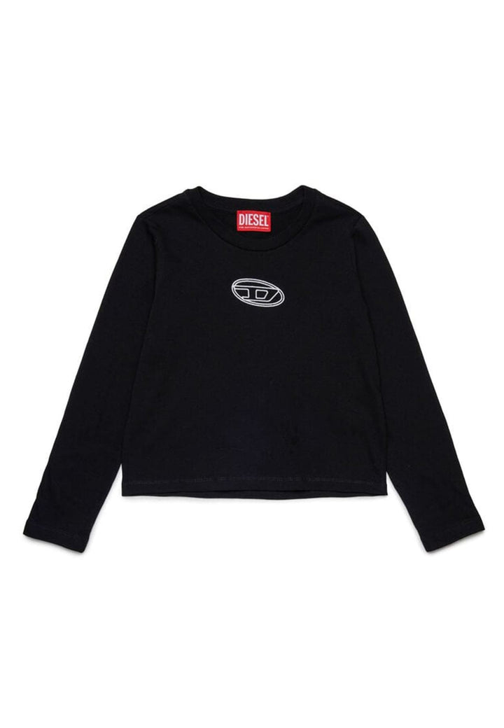 T-shirt bambina Diesel kid nera in cotone