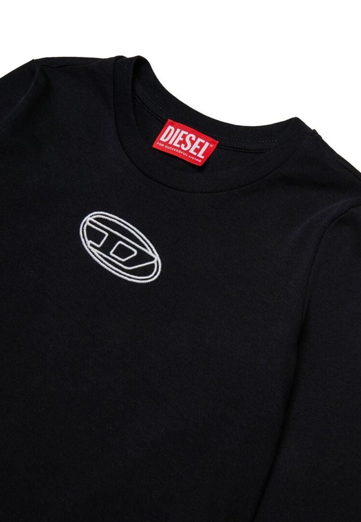 T-shirt bambina Diesel kid nera in cotone