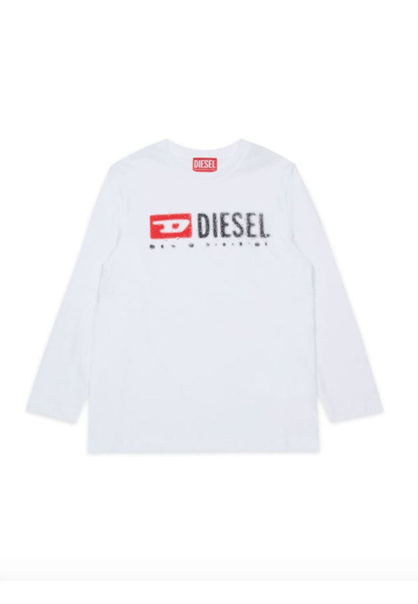 T-shirt bambino Diesel Kid bianca in cotone