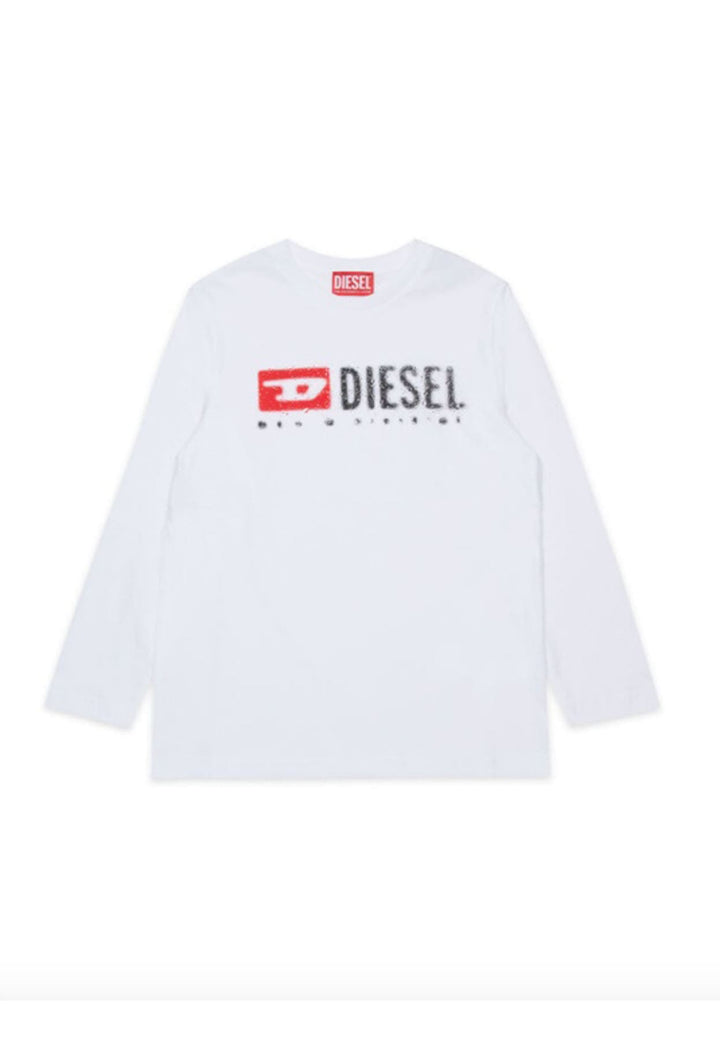 T-shirt bambino Diesel Kid bianca in cotone