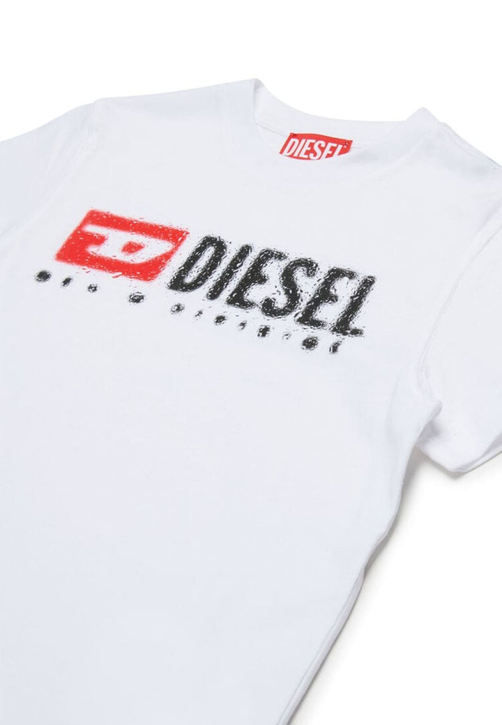 T-shirt bambino Diesel Kid bianca in cotone